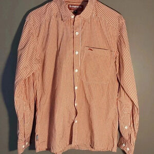 Simms  orange plaid fishing long sleeves shirt
